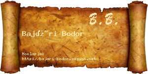 Bajári Bodor névjegykártya